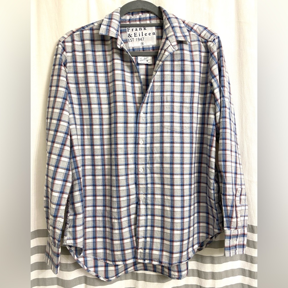 Frank & Eileen Women's Plaid Button Down Shirt - Blue and Red